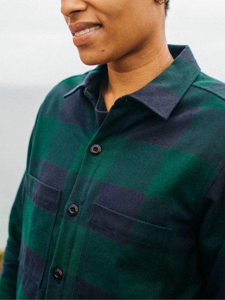 Navy Check Wanson Overshirt Finisterre