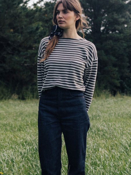 Olive/Ecru Dutson Long Sleeve T-Shirt Finisterre