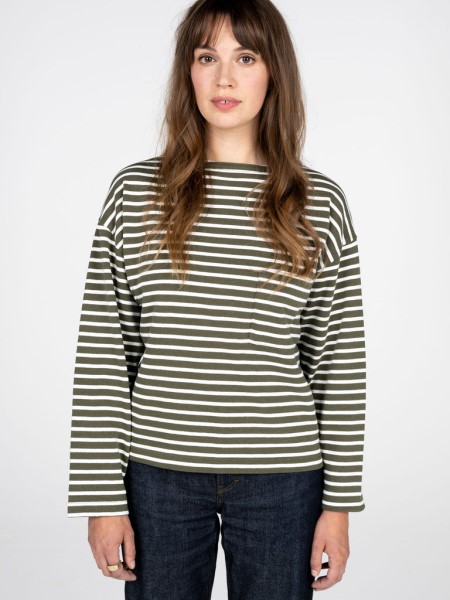 Olive/Ecru Dutson Long Sleeve T-Shirt Finisterre