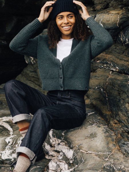 Slate Grey Finisterre Mora Knit Cardigan