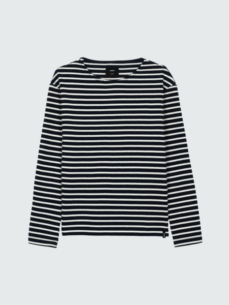 Navy/White Dutson Slim Long Sleeve Top Finisterre