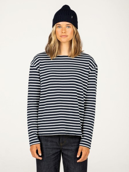 Navy/White Dutson Slim Long Sleeve Top Finisterre