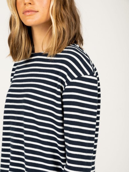 Navy/White Dutson Slim Long Sleeve Top Finisterre