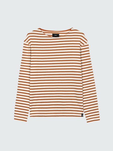 Dutson Slim Long Sleeve Top Finisterre Copper/Ecru