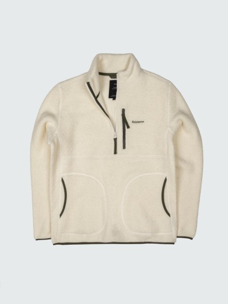 Ecru Finisterre Hegen 1/4 Zip Wool Fleece