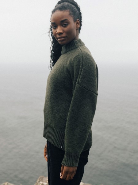 Dark Olive Eyre Knit Jumper Finisterre