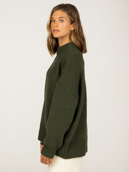 Dark Olive Eyre Knit Jumper Finisterre