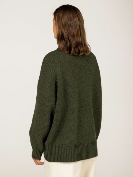 Dark Olive Eyre Knit Jumper Finisterre