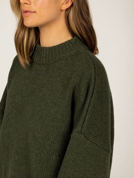 Dark Olive Eyre Knit Jumper Finisterre