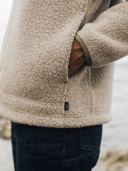 Budock Wool Zip Through Fleece Oatmeal Finisterre