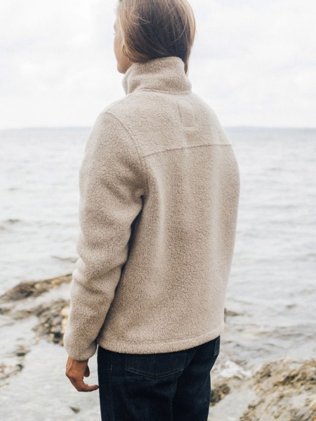 Budock Wool Zip Through Fleece Oatmeal Finisterre