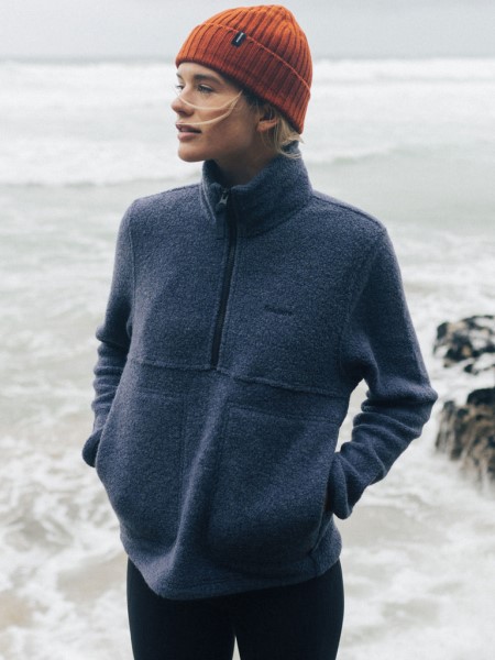 Finisterre Budock Wool Smock Fleece Dark Ozone