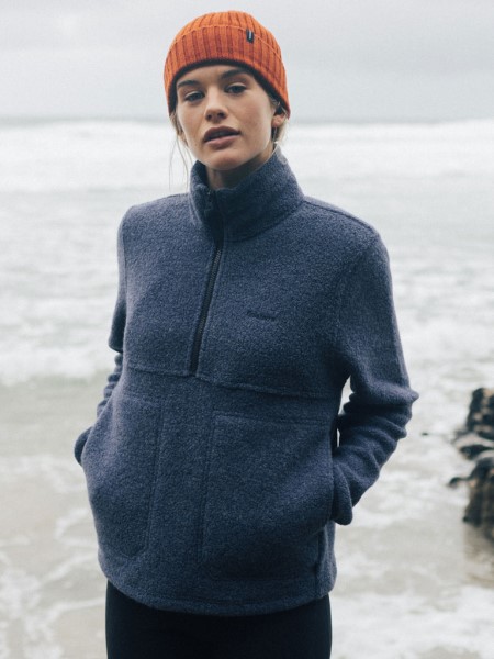 Finisterre Budock Wool Smock Fleece Dark Ozone