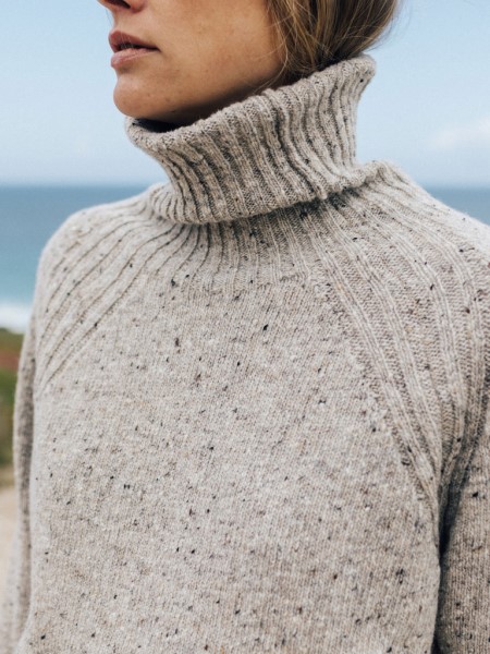 Oatmeal Farne Roll Neck Knit Jumper Finisterre