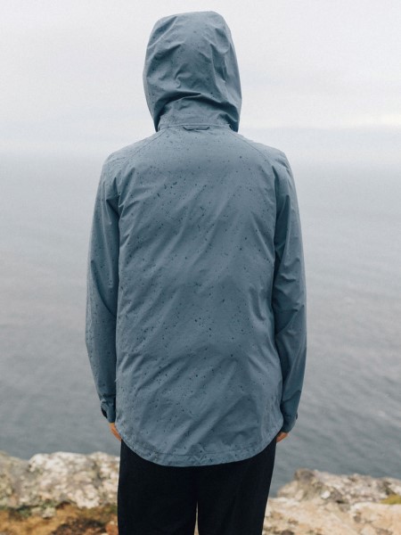 The Rainbird Waterproof Jacket Blue Steel Finisterre