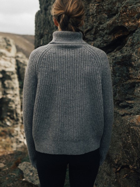 Finisterre Pale Indigo Mora Roll Neck Knit Jumper