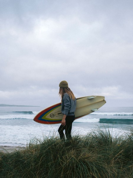 Finisterre Pale Indigo Mora Roll Neck Knit Jumper
