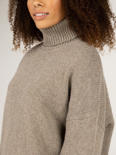 Finisterre Eyre Roll Neck Knit Jumper Dark Oatmeal
