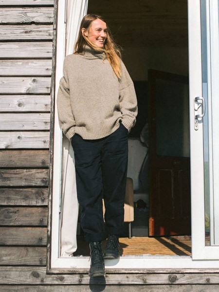 Finisterre Eyre Roll Neck Knit Jumper Dark Oatmeal