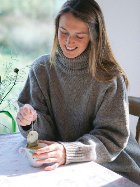 Finisterre Eyre Roll Neck Knit Jumper Dark Oatmeal