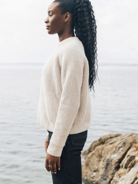 Finisterre Mora Knit Jumper Ecru
