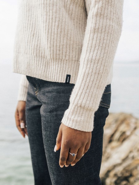 Finisterre Mora Knit Jumper Ecru