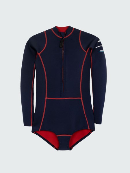 Ink/Red Nieuwland 2e Yulex Long Sleeve Swimsuit Finisterre