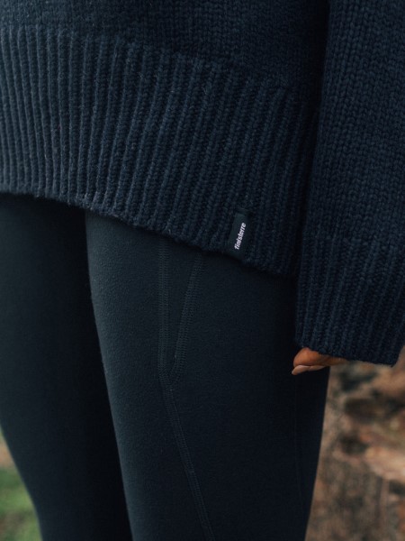 Navy Finisterre Eyre Roll Neck Knit Jumper