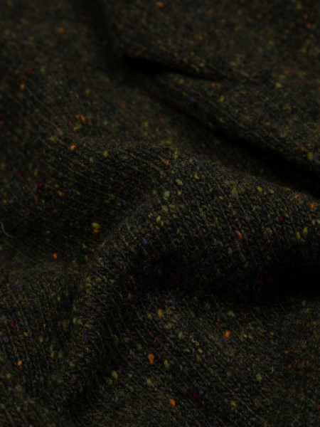 Finisterre Dark Olive Farne Crew Neck Knit Jumper