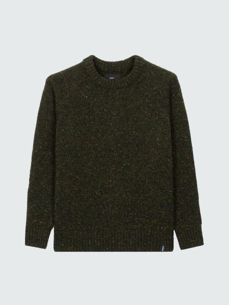 Finisterre Dark Olive Farne Crew Neck Knit Jumper