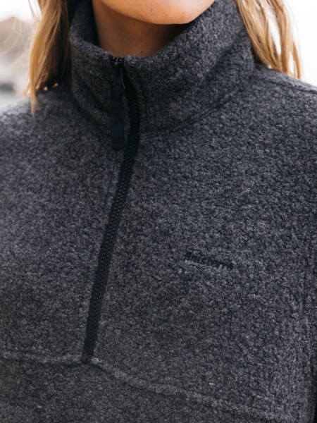 Budock Wool Smock Fleece Finisterre Charcoal Marl