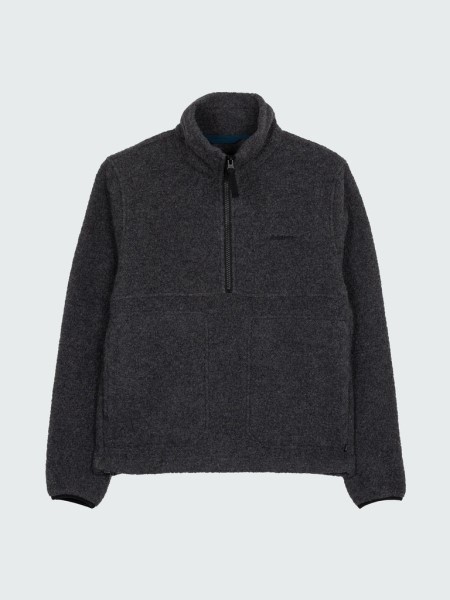 Budock Wool Smock Fleece Finisterre Charcoal Marl