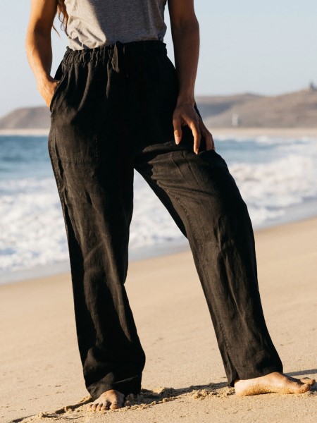 Finisterre Fawkes Linen Trouser Black